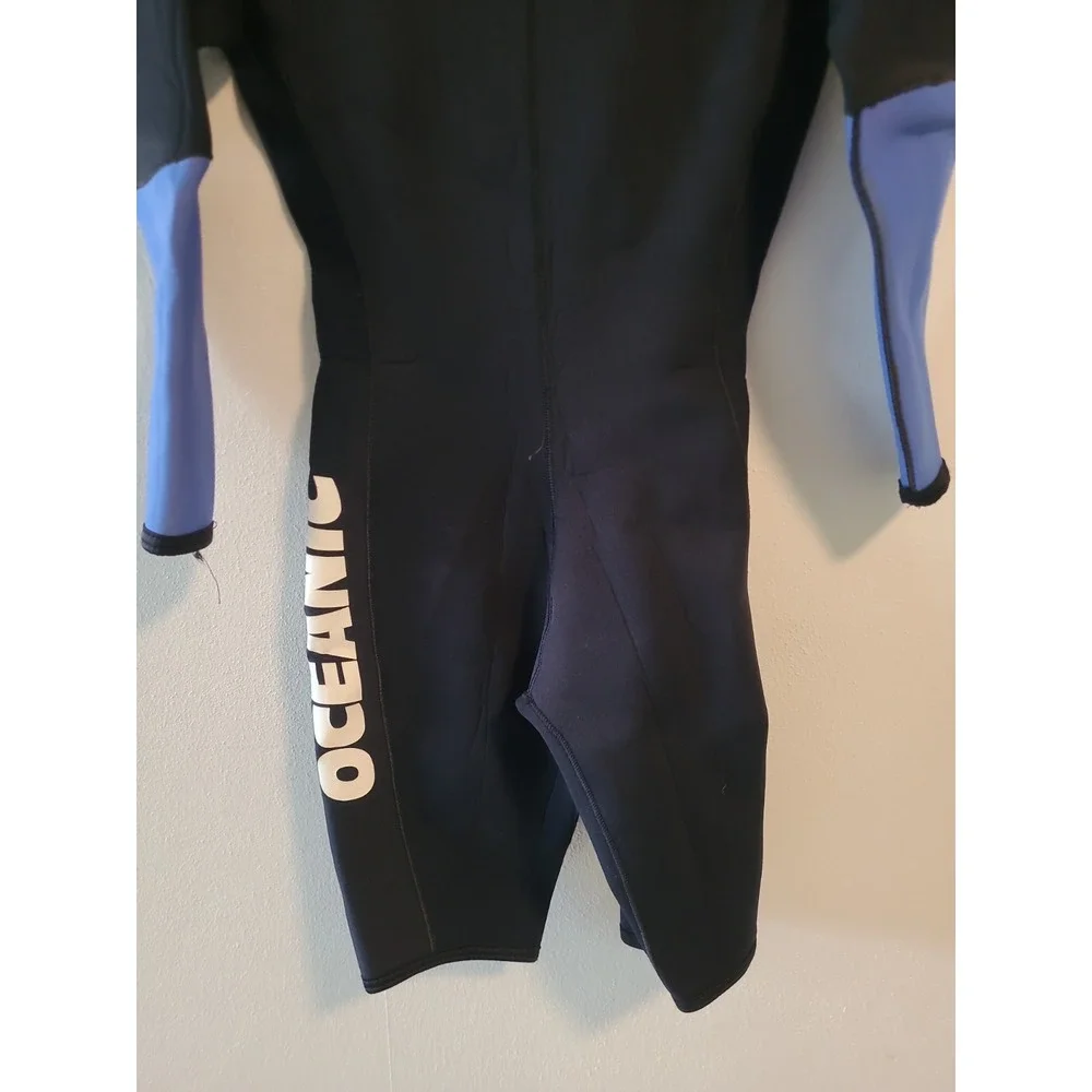 Oceanic USA Men's Sleeved Wetsuit Large Nylon Poly Neoprene Blue Black 3mm